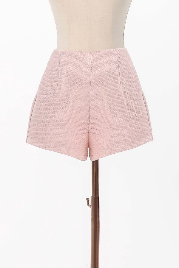 Tessia Tweed Co-ord Shorts in Light Pink