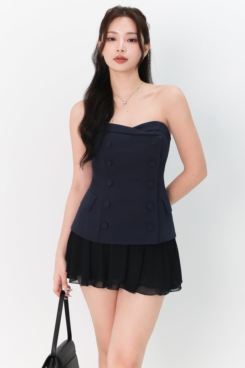 Scarlet Sweetheart Button Top in Midnight