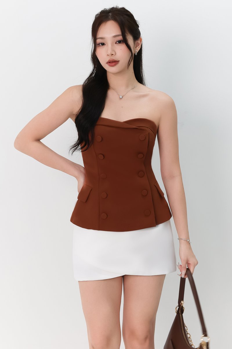 Scarlet Sweetheart Button Top in Autumn Brown Scarlet Sweetheart Button Top in Autumn Brown