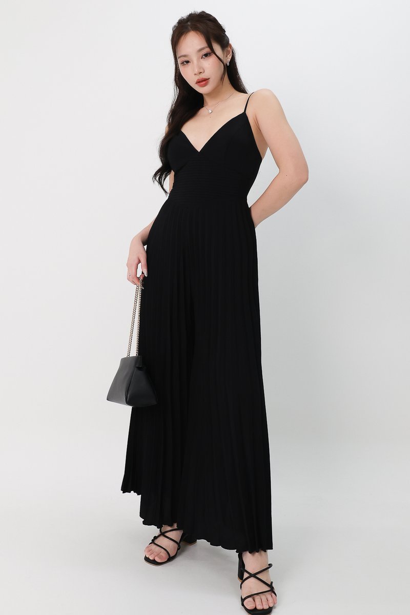Paitlyn Pleated Jumpsuit in Black Paitlyn Pleated Jumpsuit in Black