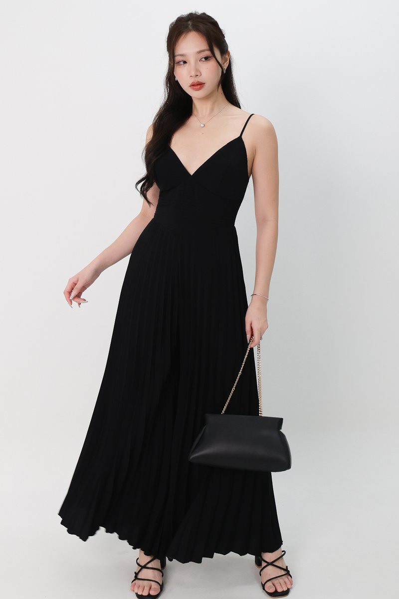 Paitlyn Pleated Jumpsuit in Black Paitlyn Pleated Jumpsuit in Black