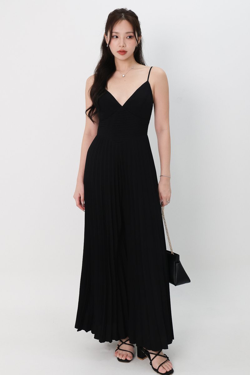 Paitlyn Pleated Jumpsuit in Black Paitlyn Pleated Jumpsuit in Black