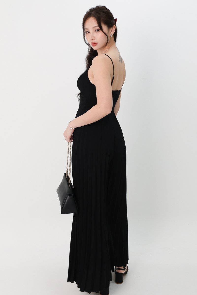 Paitlyn Pleated Jumpsuit in Black Paitlyn Pleated Jumpsuit in Black