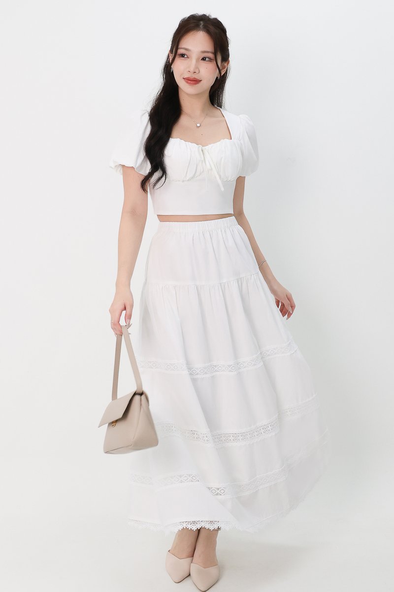 Charlotte Co-ord Set in White
