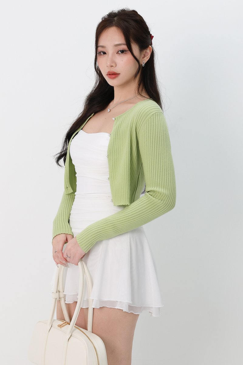 Kylie Knit Cardigan in Avo Green