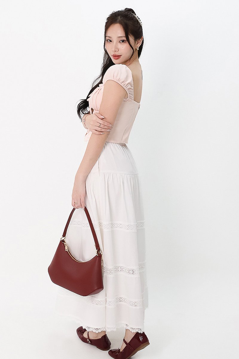 RESTOCKS | Sierra Sleeve Bustier Top in Light Blush Pink