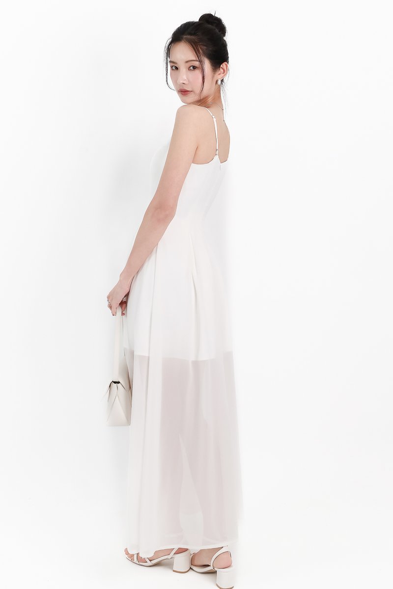 Caprina Chiffon Maxi Dress in White