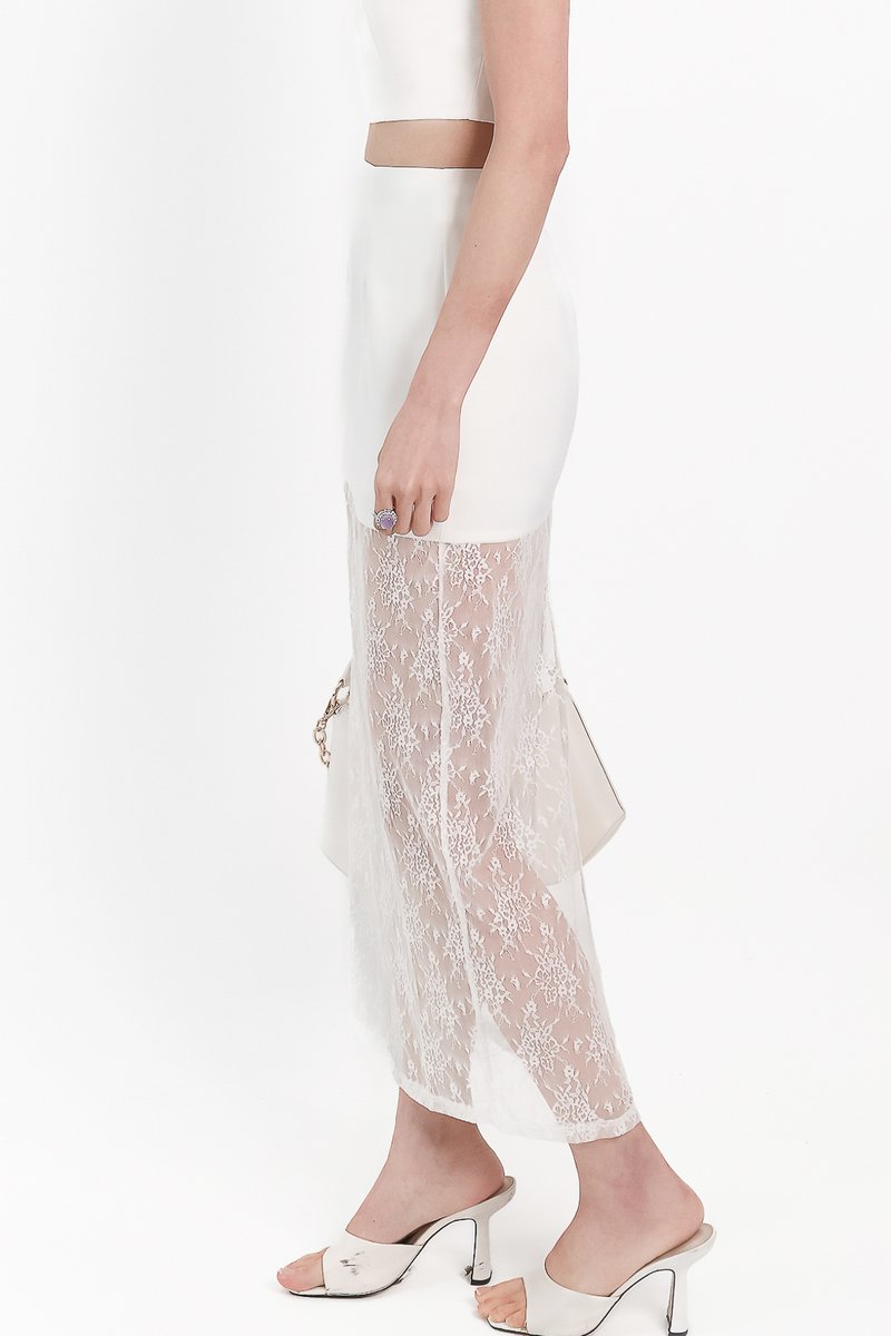 Lexi Lace Cheongsam Co-ord Skirt in White