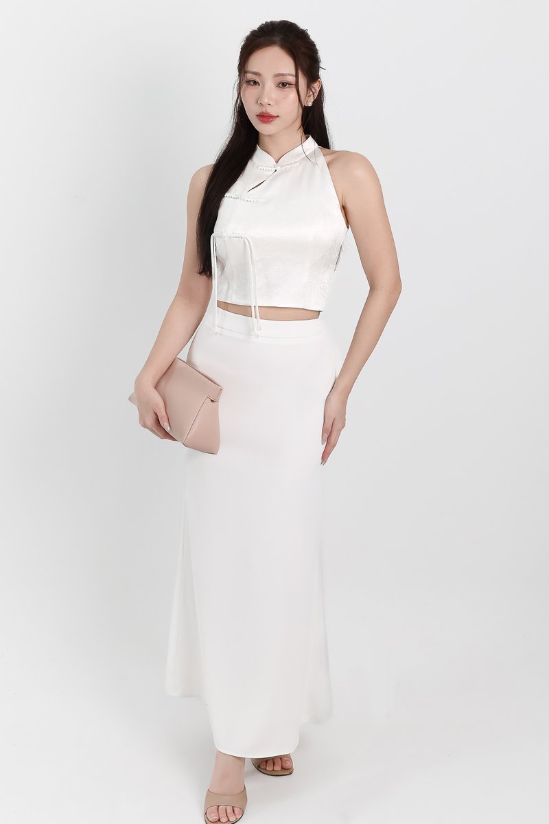 DEFECT | Mindie Mermaid Skirt in White ( Regular Length ) in S