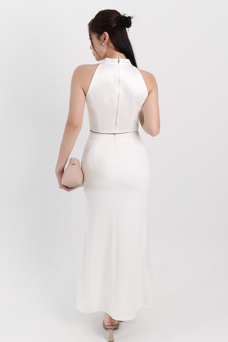 DEFECT | Mindie Mermaid Skirt in White ( Regular Length ) in S