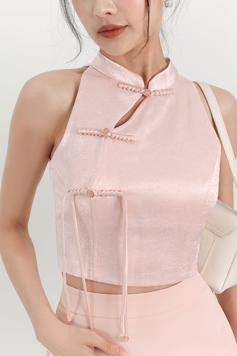 DEFECT | Cece Cheongsam Top in Pastel Pink in S