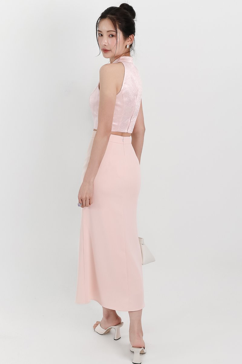 DEFECT | Mindie Mermaid Skirt in Light Pink ( Petite Length ) in XXS
