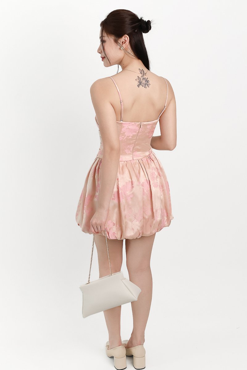 Blossom Bubble Hem Romper Dress in Pink Butterflies Blossom Bubble Hem Romper Dress in Pink Butterflies