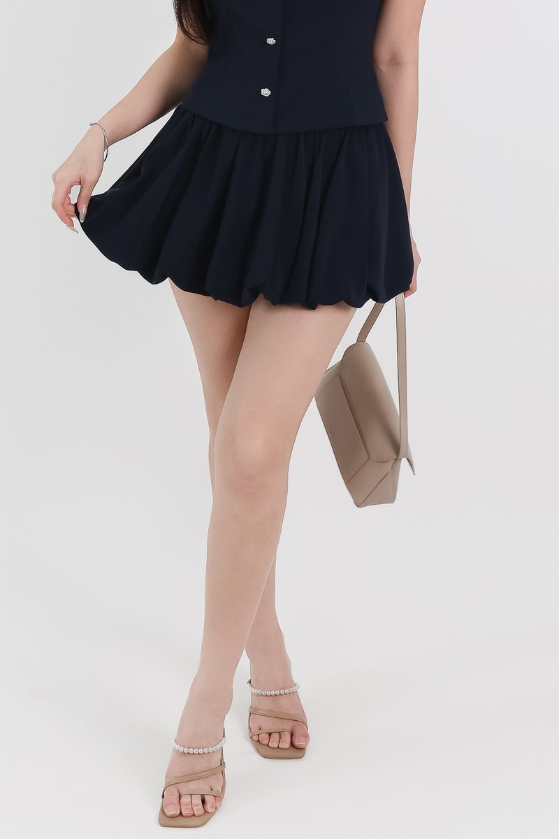 Clarie Co-ord Bubble Skorts V1 in Midnight