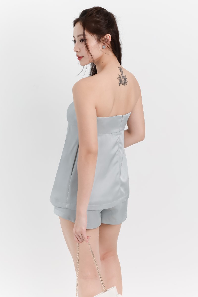 DEFECT | Colene Co-ord Babydoll Top in Teal Blue in M