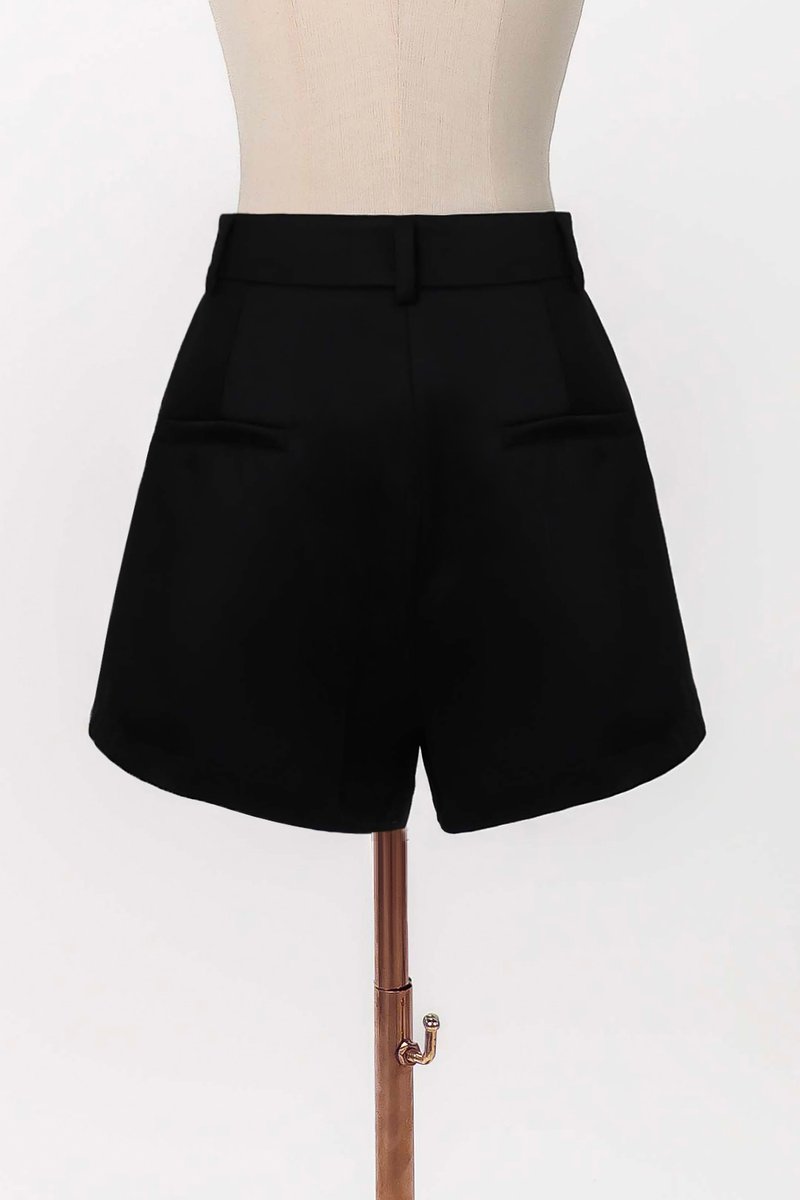Colene Co-ord Flare Shorts in Black Colene Co-ord Flare Shorts in Black
