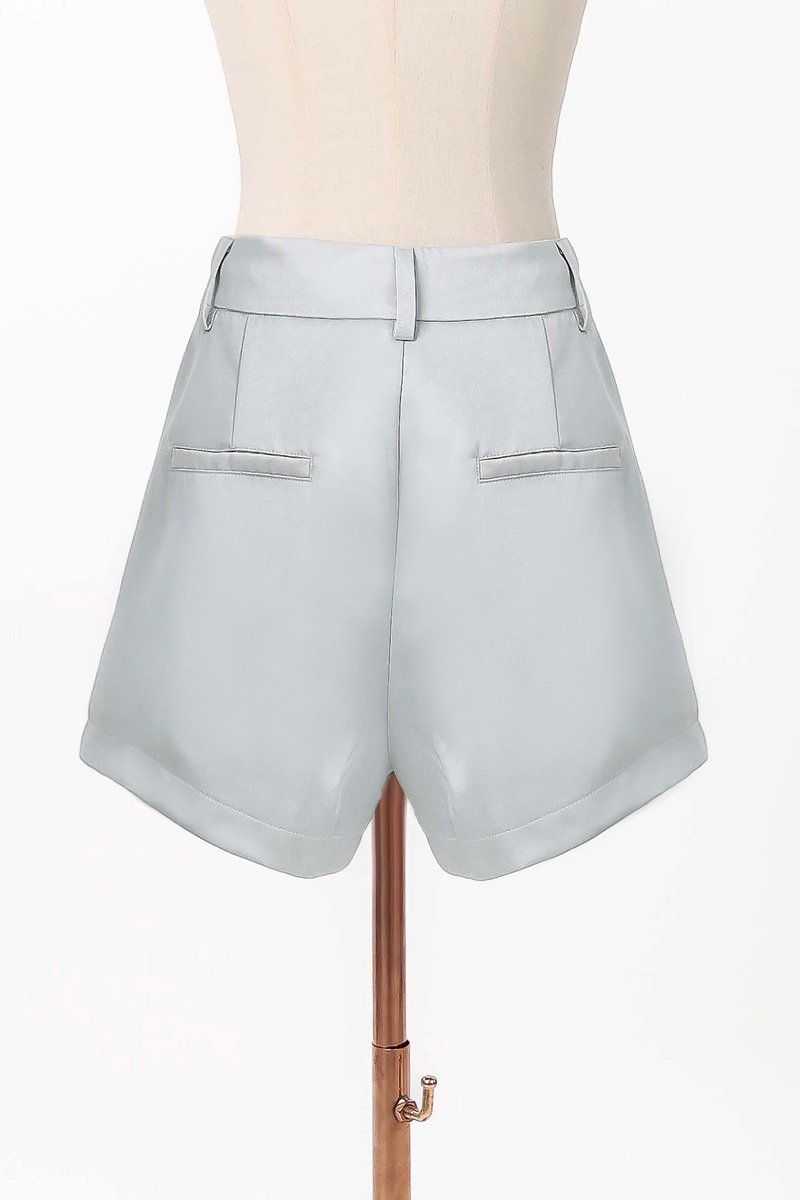 Colene Co-ord Flare Shorts in Teal Blue