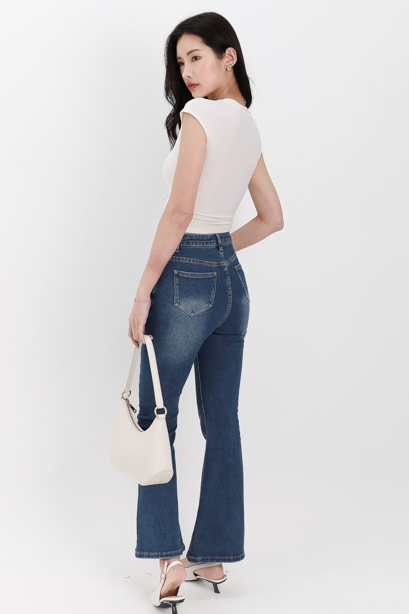 RESTOCKS | Fae Fit & Flare Denim Jeans in Dark Wash
