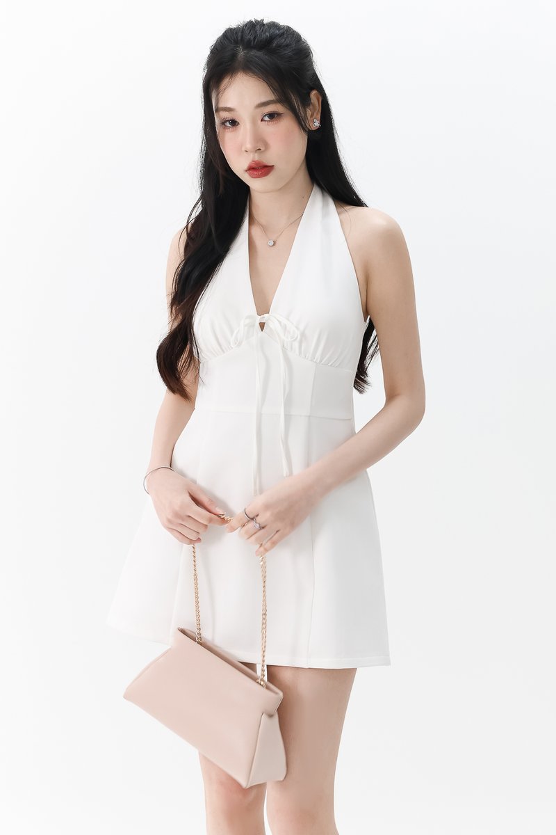 RESTOCKS | Treasure Tie Romper Dress in White
