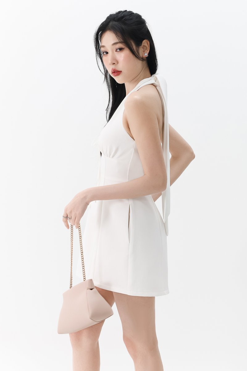 RESTOCKS | Treasure Tie Romper Dress in White