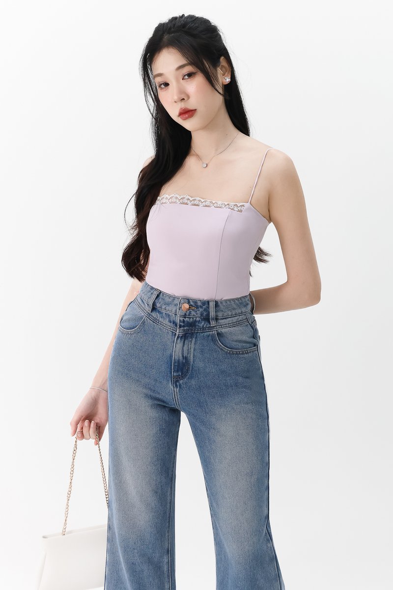 DEFECT | Lydia Lace Camisole Top in Lilac in XS