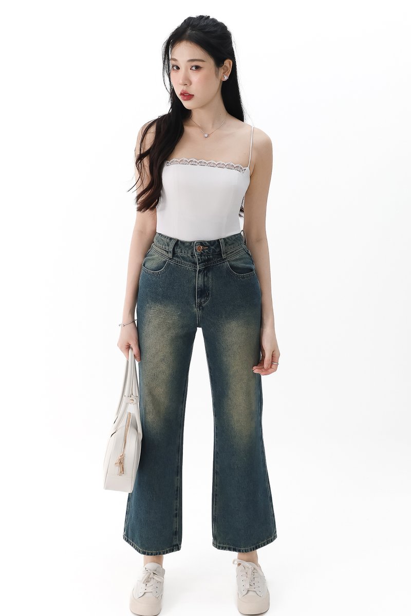 Lydia Lace Camisole Top in White