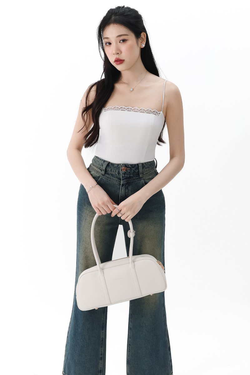 Lydia Lace Camisole Top in White