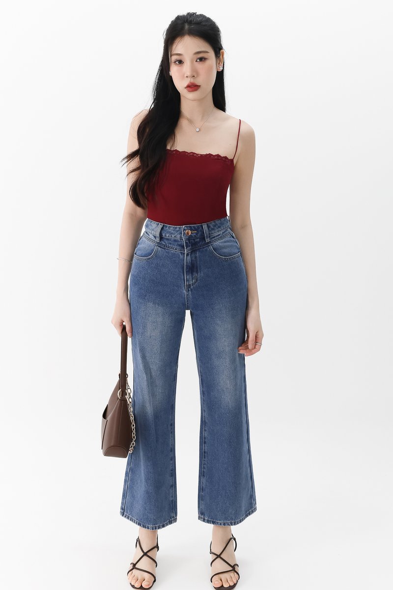 Lydia Lace Camisole Top in Dark Red Lydia Lace Camisole Top in Dark Red