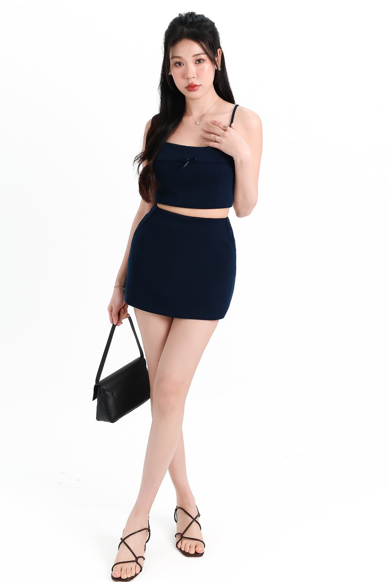 Carley Co-ord Set in Navy x Navy Ribbon
