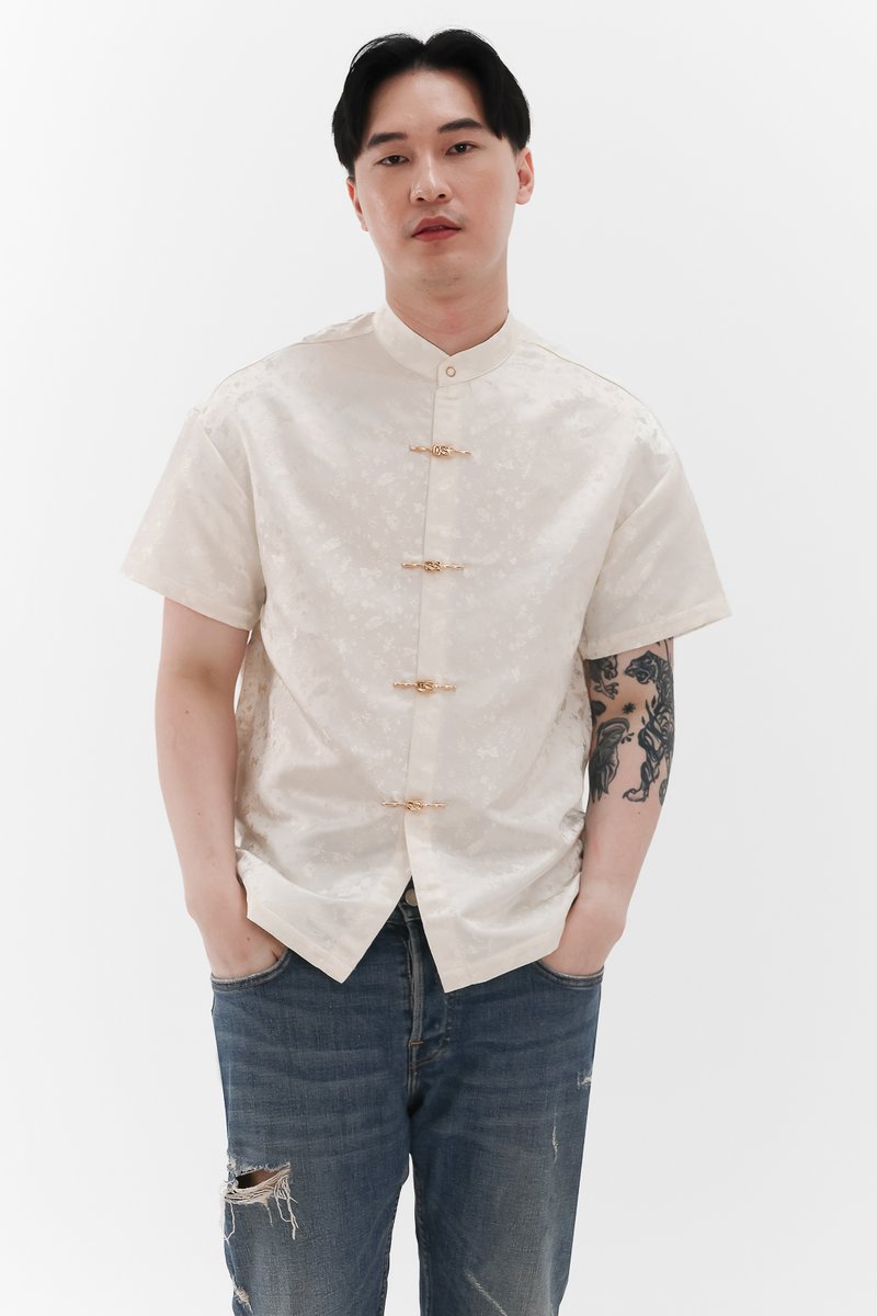 Men Oriental Shirt in Champagne