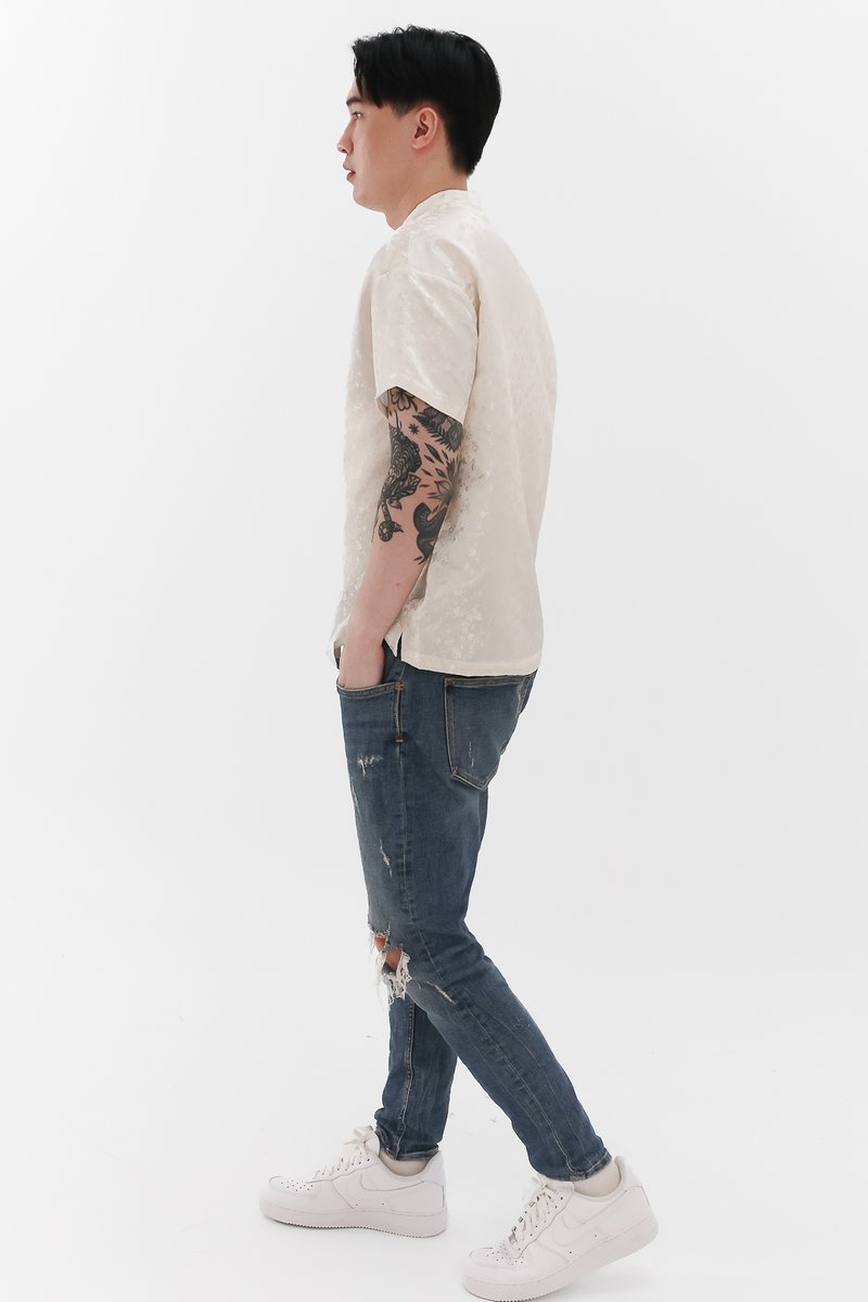 Men Oriental Shirt in Champagne