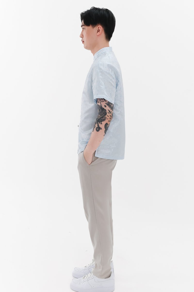 Men Oriental Shirt in Light Blue