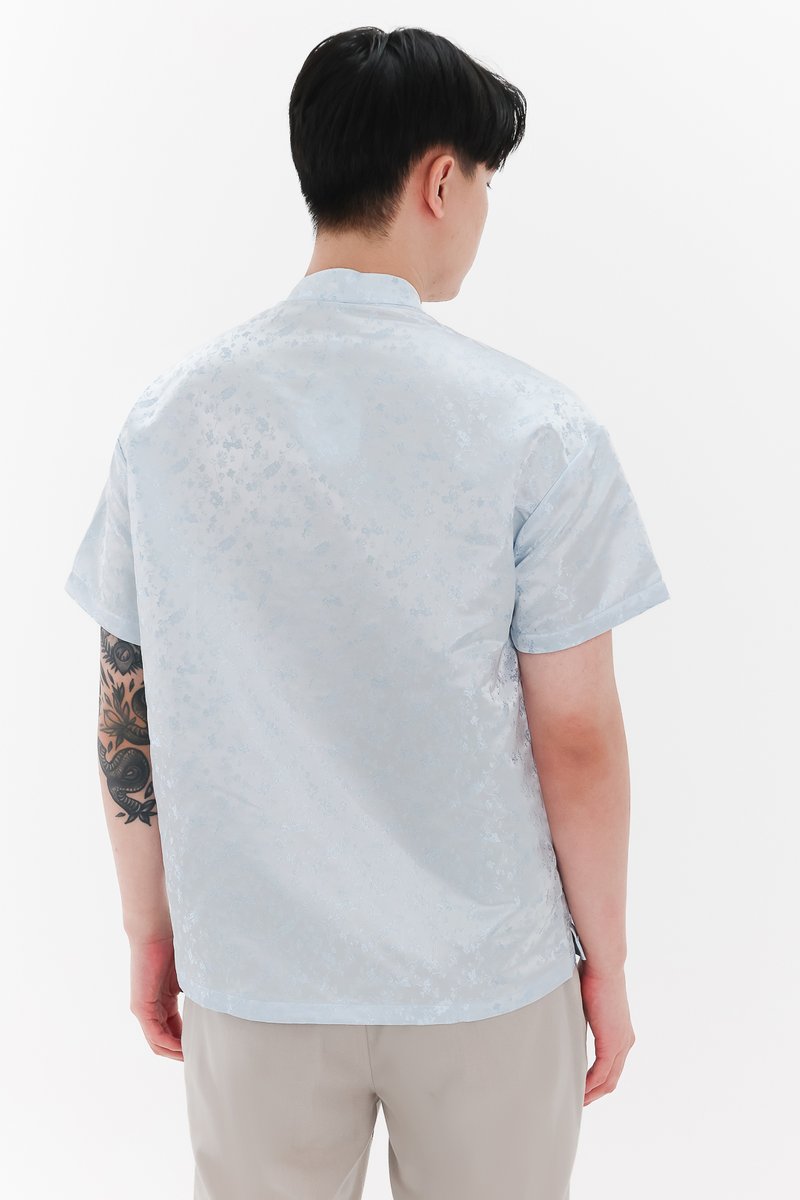 Men Oriental Shirt in Light Blue