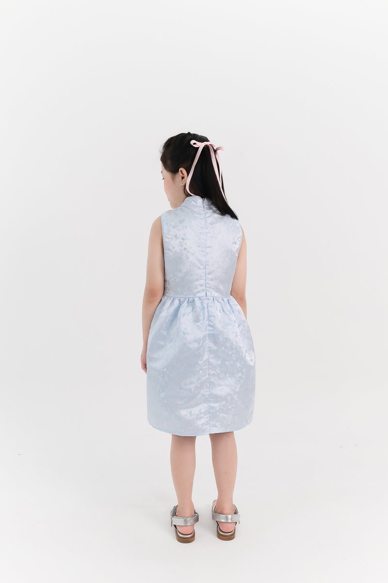 Girl Oriental Cheongsam Dress in Pastel Blue