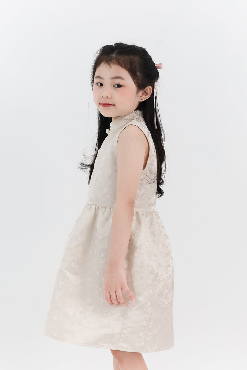 Girl Oriental Cheongsam Dress in Champagne