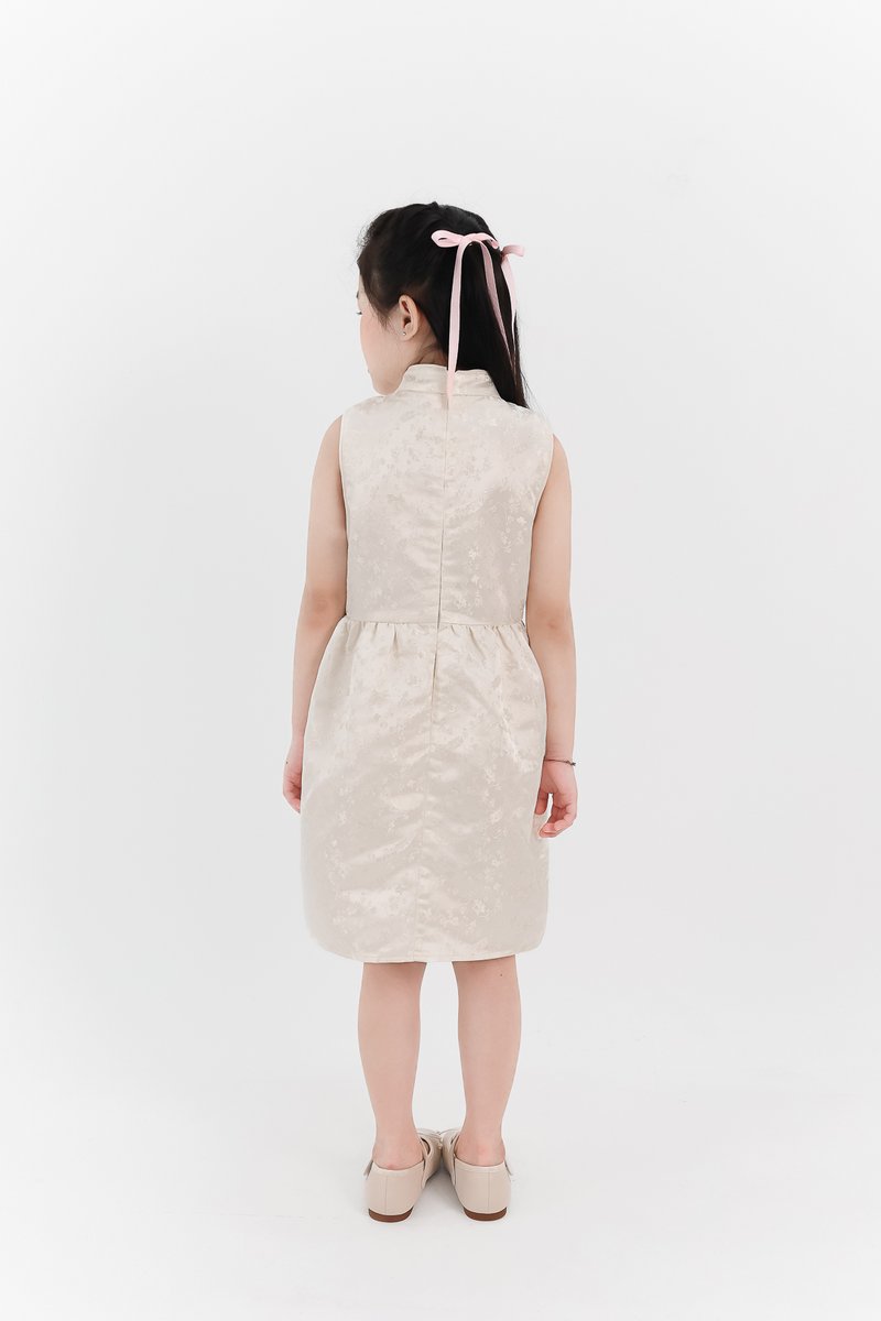 Girl Oriental Cheongsam Dress in Champagne