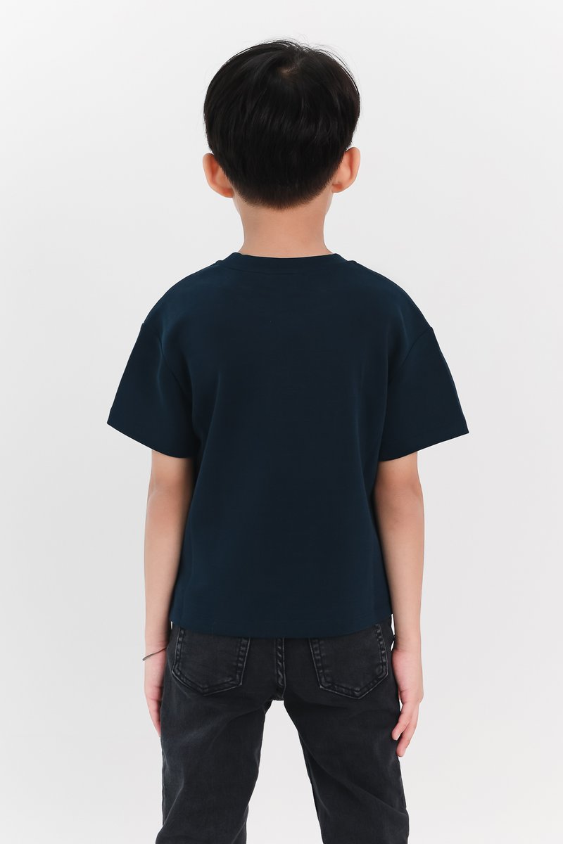 Boy Ribbon Pocket Tee in Navy x Navy Ribbon