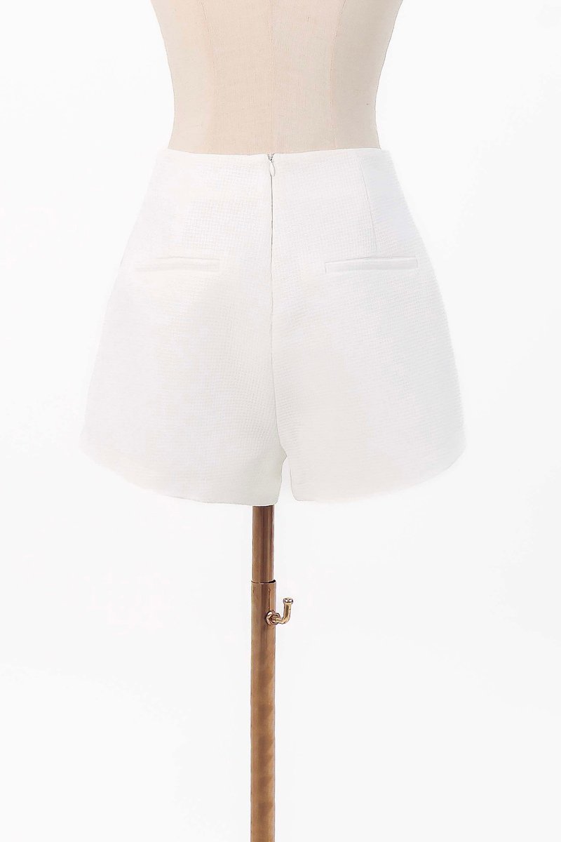 Tessia Tweed Co-ord Shorts in White