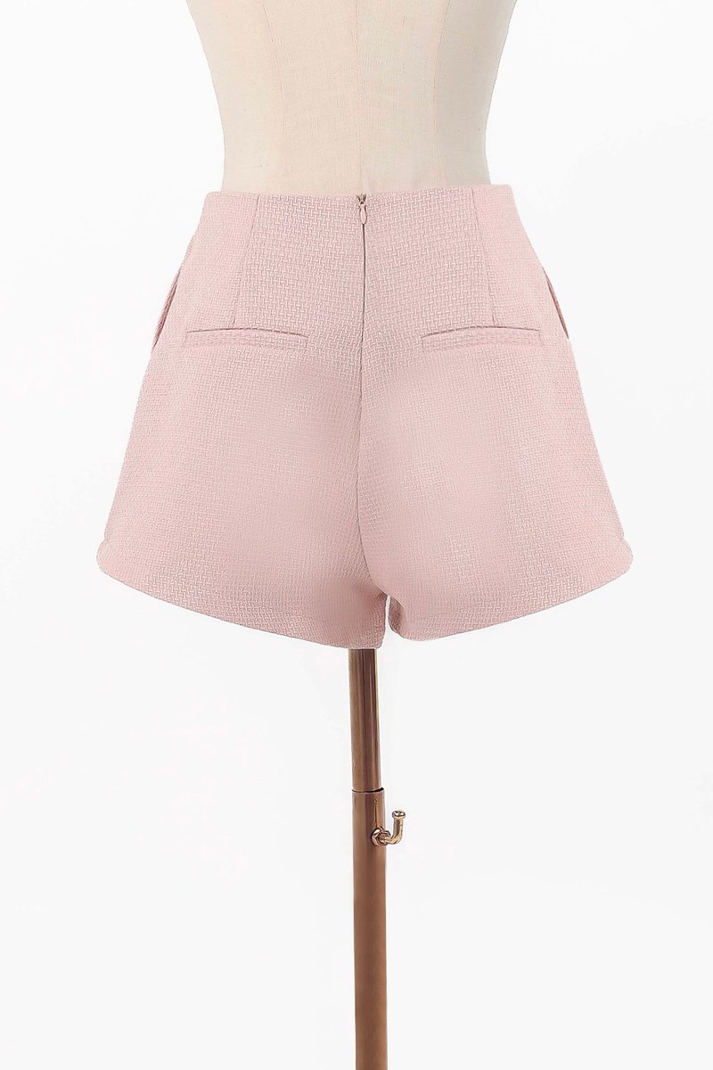 Tessia Tweed Co-ord Shorts in Light Pink