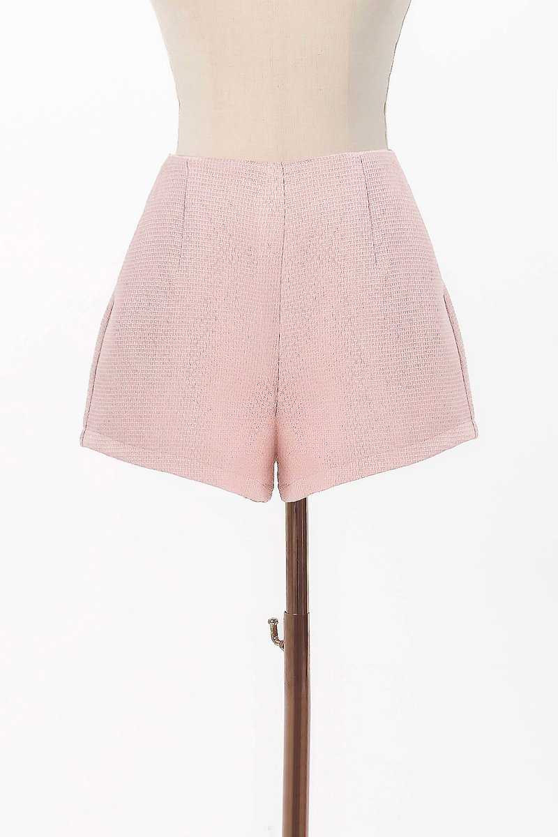 DEFECT | Tessia Tweed Co-ord Shorts in Light Pink in XXS