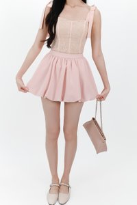 Cindi Co-ord Bubble Skorts V1 in Pastel Pink