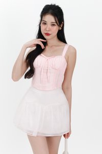 Lyladyn Lace Trimming Top in Pastel Pink Lyladyn Lace Trimming Top in Pastel Pink