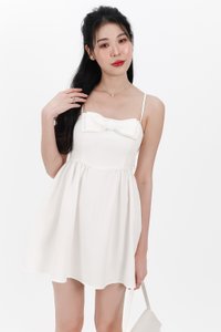 DEFECT | Reiya Ribbon Romper Dress in White in XXS DEFECT | Reiya Ribbon Romper Dress in White in XXS