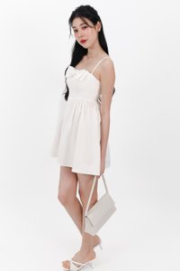 Reiya Ribbon Romper Dress in White