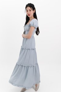 DEFECT | Sieralie Sleeved Midaxi in Light Blue in M