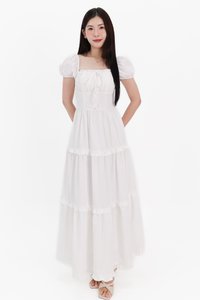 Sieralie Sleeved Midaxi in White