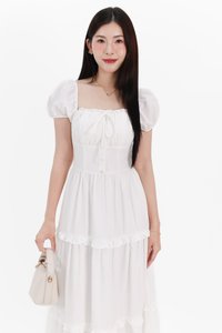 Sieralie Sleeved Midaxi in White