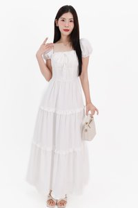 Sieralie Sleeved Midaxi in White