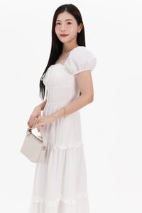 Sieralie Sleeved Midaxi in White