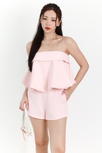 Bettie Bubble Tube Top in Pastel Pink
